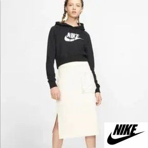 Nike Sportswear Essential Cropped Black/White Women's Hoodie Size M